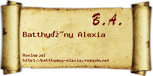 Batthyány Alexia névjegykártya